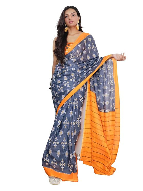 Siril Women'S Printed Pure Cotton Saree With Unstitched Blouse Piece
